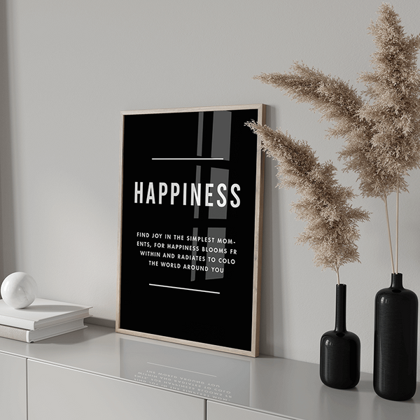 Happiness Poster – Freude Wandbild – Positiv Deko
