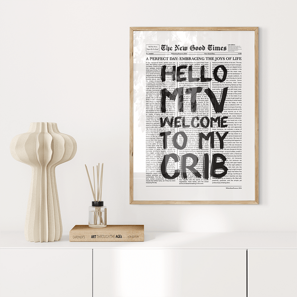 Modernes Typografie Poster – Trendiges Wandbild – „Hello MTV“
