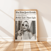 Badezimmer Poster - Badezimmer Deko - BETTER LATE THAN UGLY