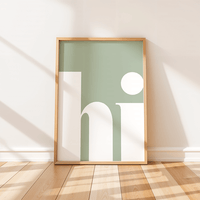 Begrüßungsposter – Typografie Poster – Hi Poster