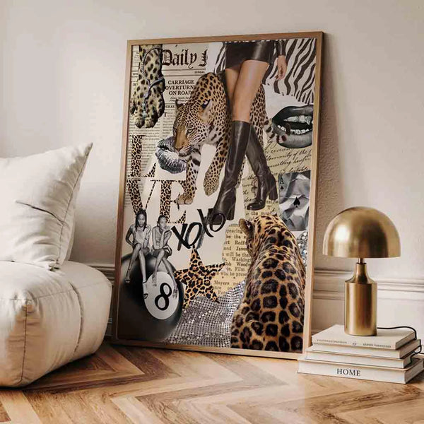 High Fashion Poster – Leopard Print – Mode Wandbild