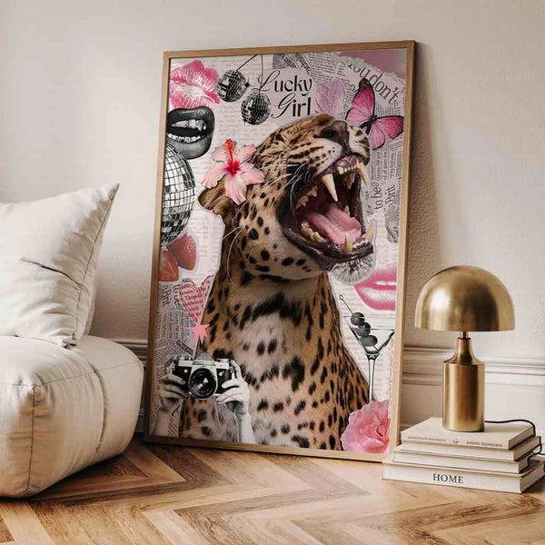 Lucky Girl Poster – Feminine Print - Leopard Poster