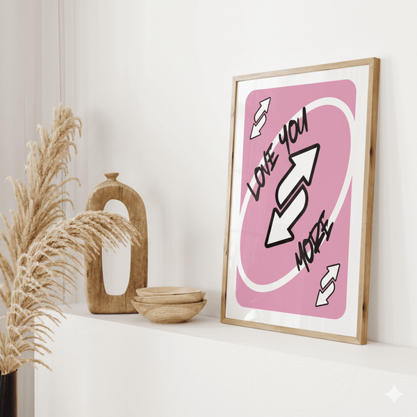 Uno Reverse Card Poster – Modernes Wandbild – Romantische Wanddeko