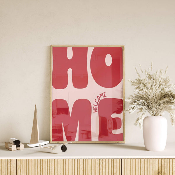 Welcome Home Poster – Modernes Wandbild – Flur Deko
