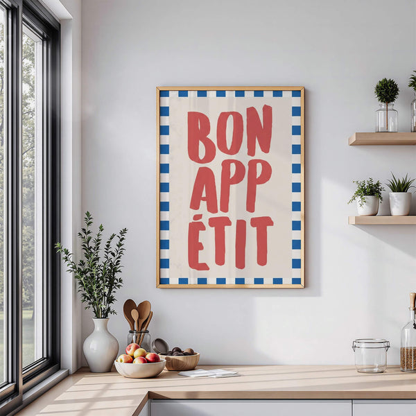 Bon Appétit Poster – Moderne Wanddeko – Küche Deko