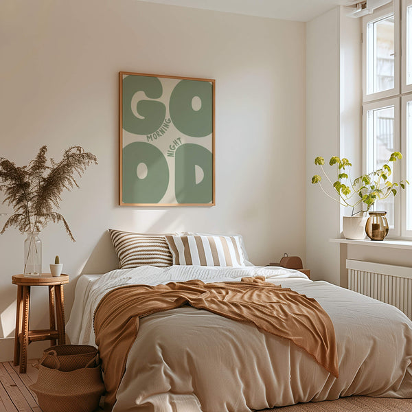 Gute Nacht Wandbild – Modernes Design – Schlafzimmer Inspiration