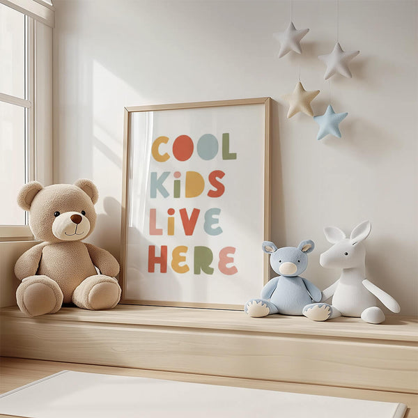 Wanddeko Kinderzimmer – Bunte Typografie – Kinder Poster