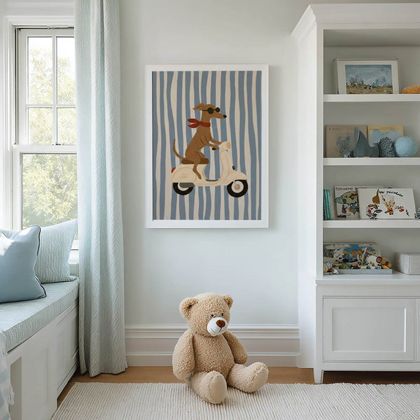 Kinderzimmer Wandbild – Hund Motiv – Moderne Dekoi