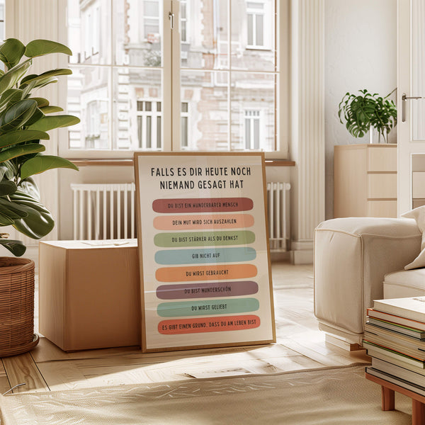 Typografie Poster – Bunte Wanddeko – Eingangsbereich Deko