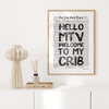 Modernes Typografie Poster – Trendiges Wandbild – „Hello MTV“