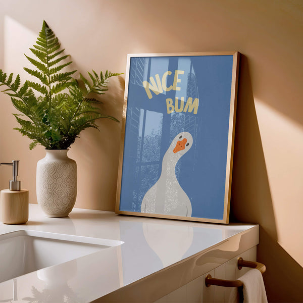 Funny Bathroom Poster – Modern Wall Art – Nice Bum Poster