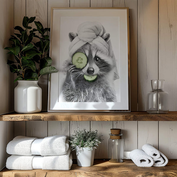 Modern Bathroom Poster – Fun Decor – Animal Motif Poster