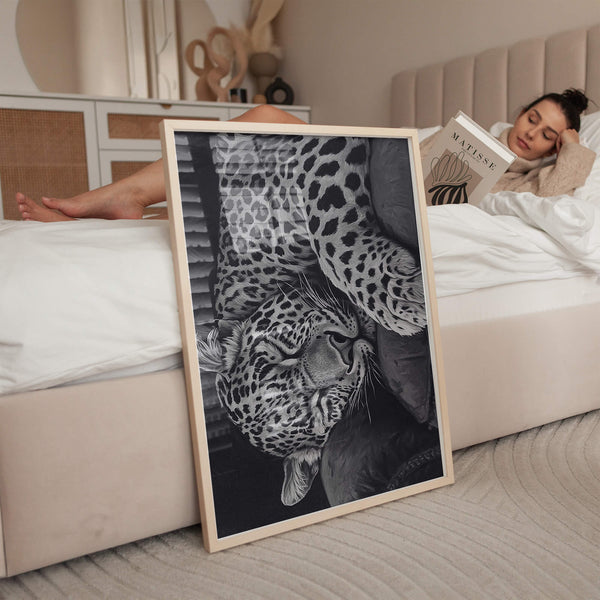 Leopard Poster – Tiermotiv Bild – Schlafzimmer Deko