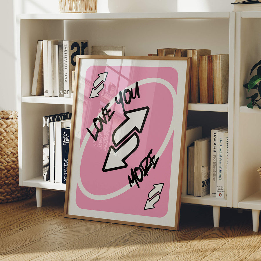 Uno Reverse Karte Poster – Modernes Wandbild – Romantische Wanddeko