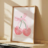 Pink Cherry Poster - Girly Wall Art - Trendy Wall Art - Girly Poster