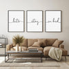 Let's Stay in Bed Poster - Bedroom Poster - Set of 2