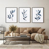 Blue Botanical Poster - Floral Wall Art - Botanical Poster - Set of 3
