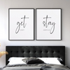 Get Cozy Stay Awhile Posters - Bedroom Posters - Set of 2