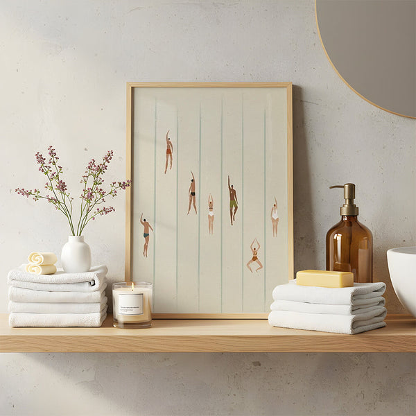 Badezimmer Poster – Schwimmer Motiv – Modernes Wandbild