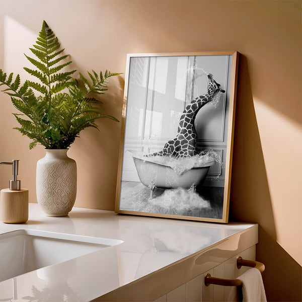 Gäste WC Poster – Witzige Gäste WC Wandkunst – Giraffe Poster