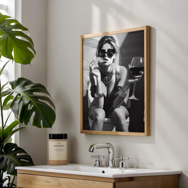 Badezimmer Poster – Glamour Woman – Stilvolles Poster fürs WC