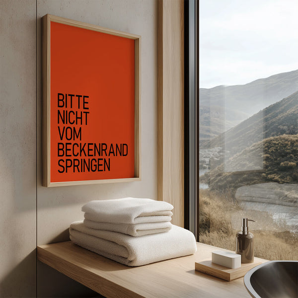 Badezimmer Design – Bitte nicht vom Beckenrand springen Poster