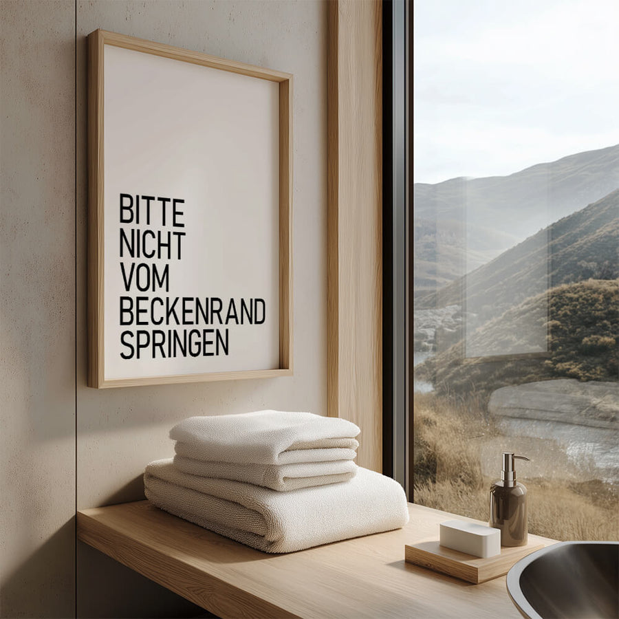 Badezimmer Poster – Bitte nicht vom Beckenrand springen Poster – WC Bild