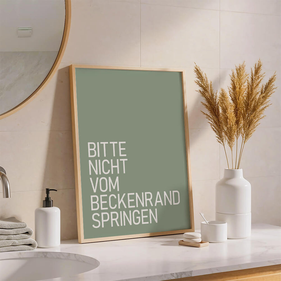 Bitte nicht vom Beckenrand springen Poster – Badezimmer Poster – WC Bilder