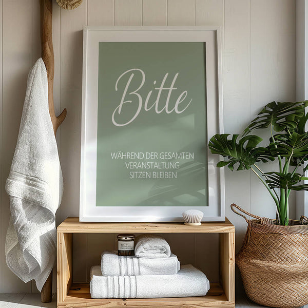 Bitte sitzen bleiben Poster – Badezimmer Deko – WC Ideen