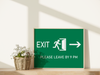 PLEASE LEAVE BY 9 PM - Funny emergency exit-style mural