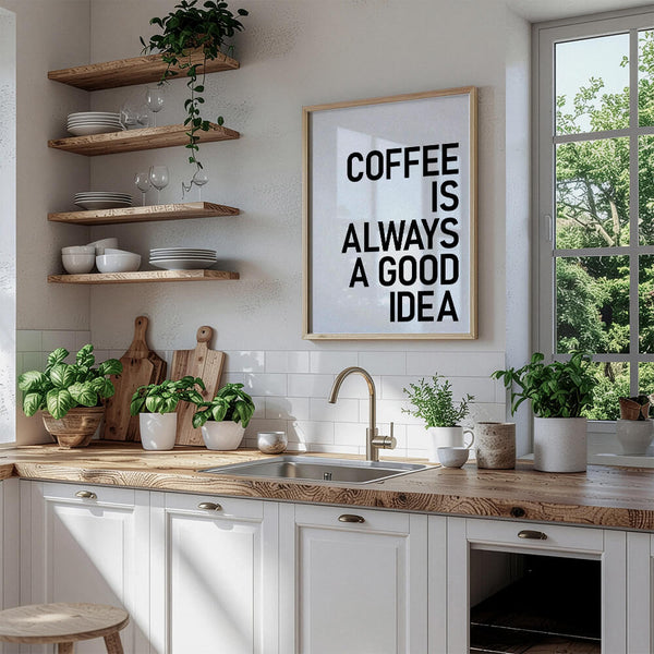Küchenposter – Kaffee Spruch Bild – Küche Ideen