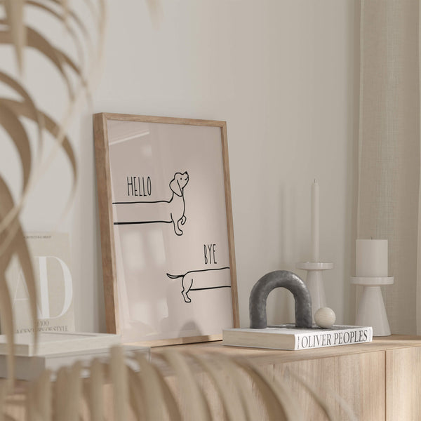 Hundeposter – Minimalistische Flurkunst – Türbereich Deko