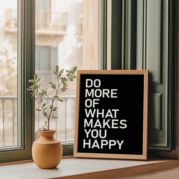 Wohnzimmer Design – Happy Poster – Typografie Bild