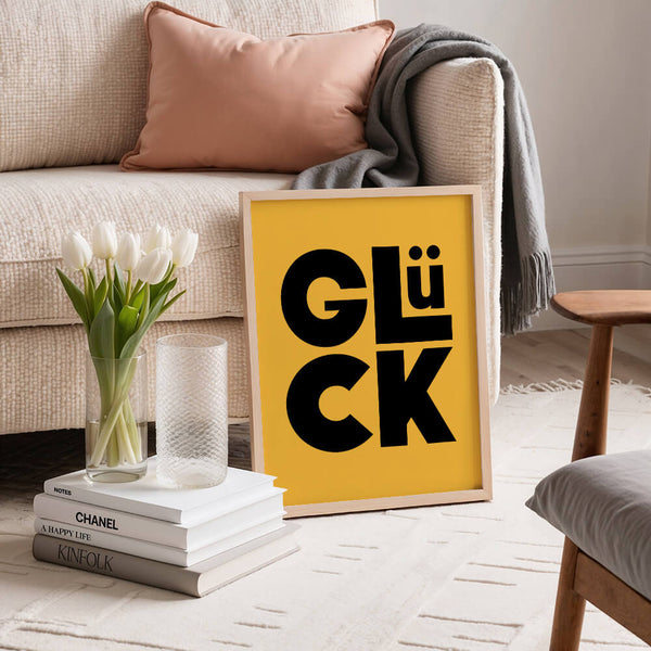 Glück Poster – Eingang Deko –Wohnzimmer gestalten