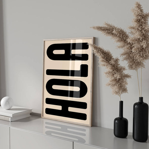 Hola Poster - Begrüßung Poster - Flur Deko - Willkommen Bild