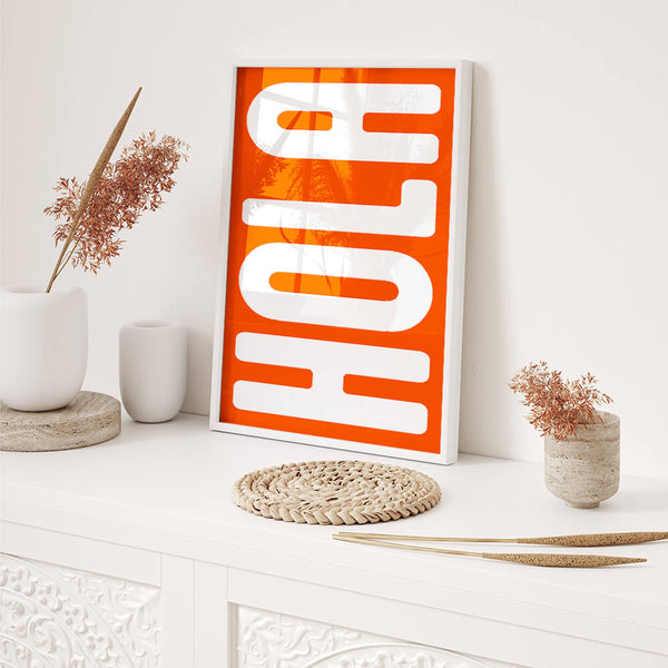 Hola Poster - Willkommen Bild - Begrüßung Poster - Flur Deko