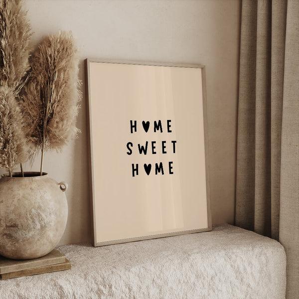 Home Sweet Home Poster – Modernes Willkommensbild  – Flur Wandbild