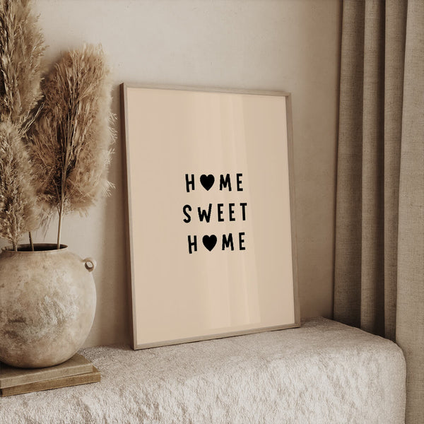 Home Sweet Home Poster – Modernes Willkommensbild  – Flur Wandbild