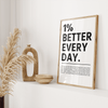 Motivationsposter – 1% Better Every Day