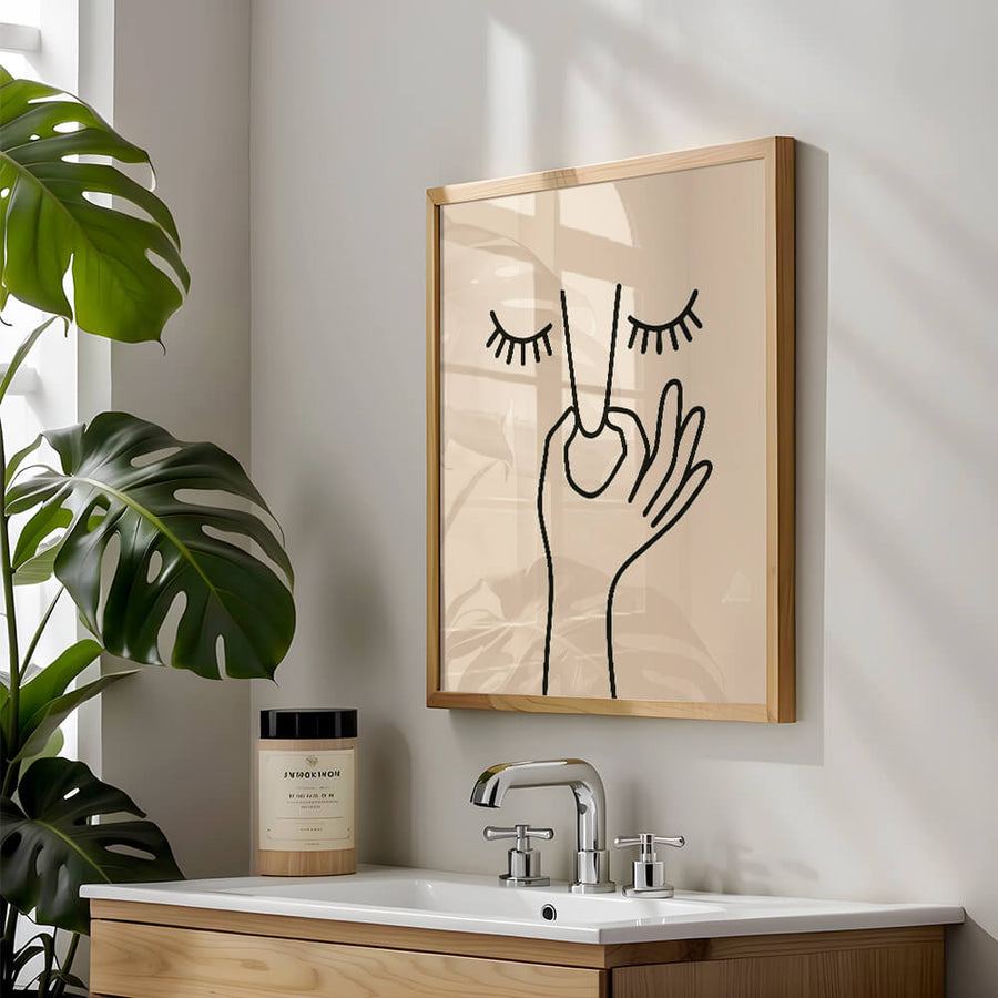 WC Poster – Badezimmer Bild – Nase zuhalten Motiv - Bad Inspiration