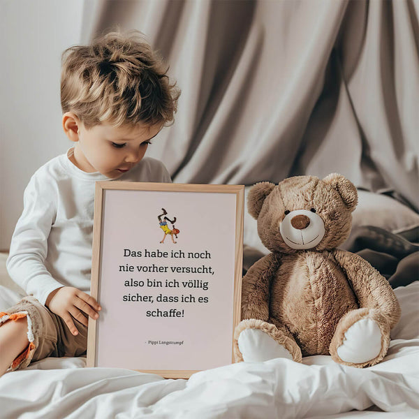 Kinderzimmer Deko – Pippi Langstrumpf Poster – Typografie Bild