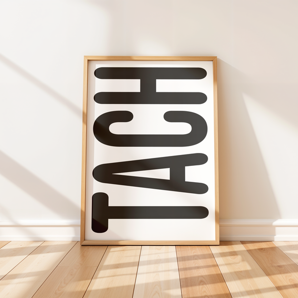Typografie Wanddeko "TACH" – Stilvolle Posteridee