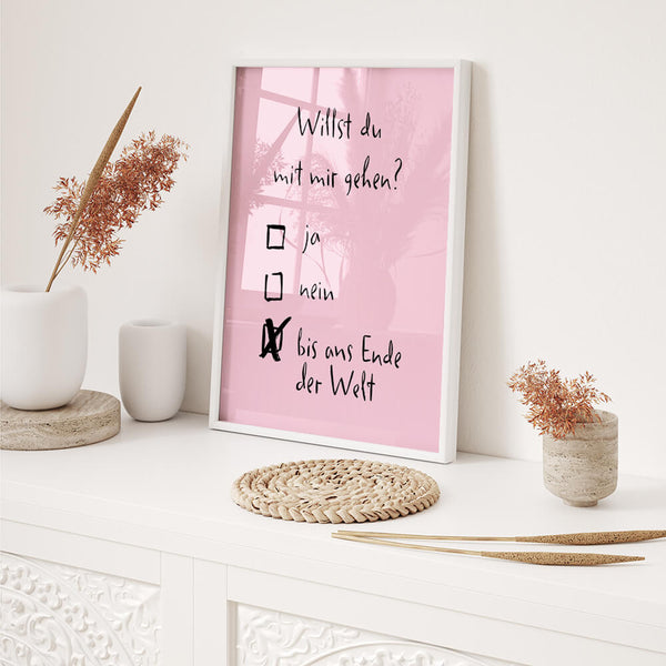 Romantisches Bild – Liebes Poster – Eingang Deko