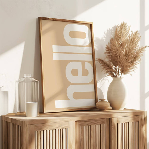 Poster Eingangsbereich – HELLO Motiv – Moderne Flur Deko