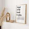 Motivationsposter – Your only limit is you