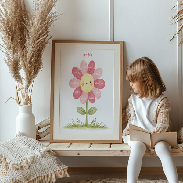Mädchenzimmer Dekoration – Blume Poster – Kinderzimmer Inspiration