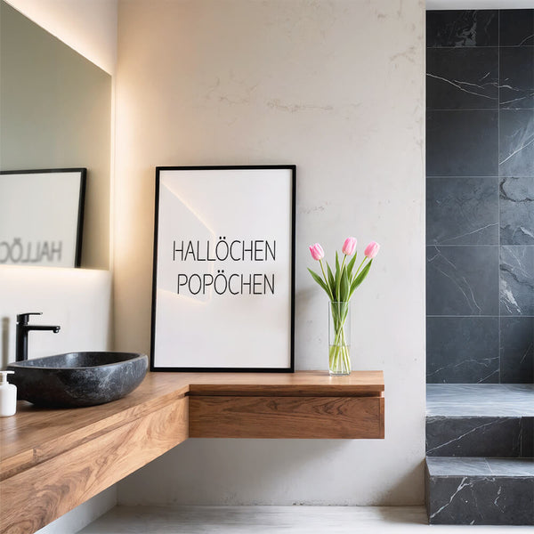 Hallöchen Popöchen Poster – Badezimmer einrichten – Badezimmer Deko