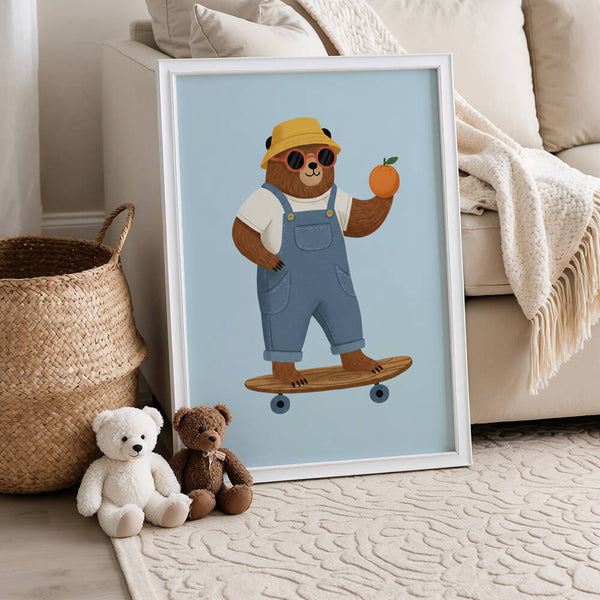 Bär Poster – Modernes Kinderzimmer – Wanddeko für Kinder