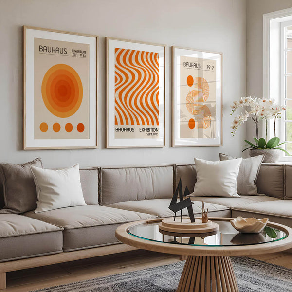Poster Set Bauhaus – Wohnzimmer Einrichtung – Moderne Deko