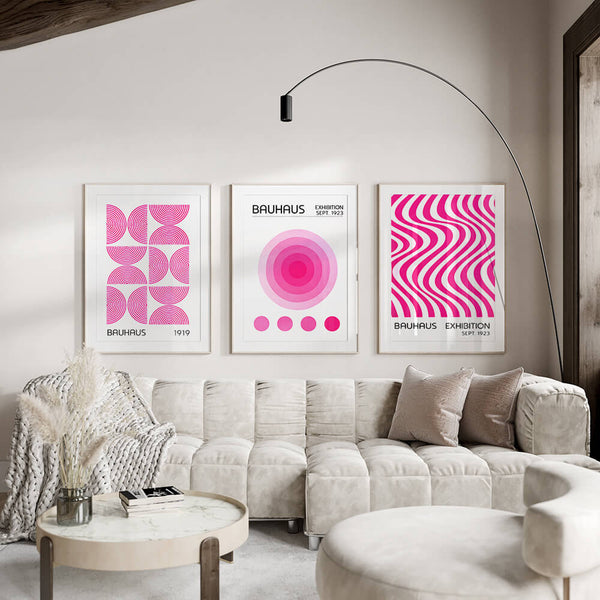 Wanddeko Wohnzimmer – Bauhaus Poster Set – Deko Idee
